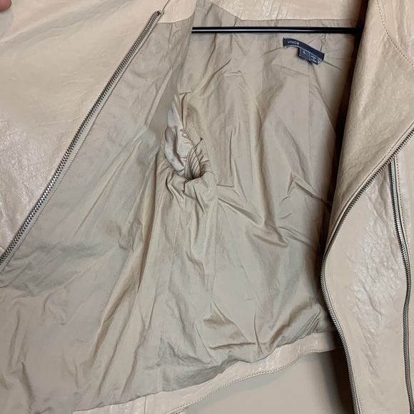 Vince Lamb Leather Moto Asymmetrical Jacket Size L - Picture 12 of 16